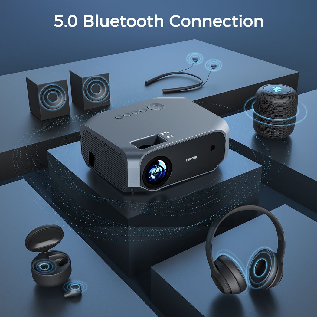 Projector with 5G WiFi and Bluetooth, 10000L Native 1080P Portable Outdoor Video Projector 4K Supported, Home Theater Movie Projector with Screen for Phone/PC/TV Stick/PS5(FBA???,?????)