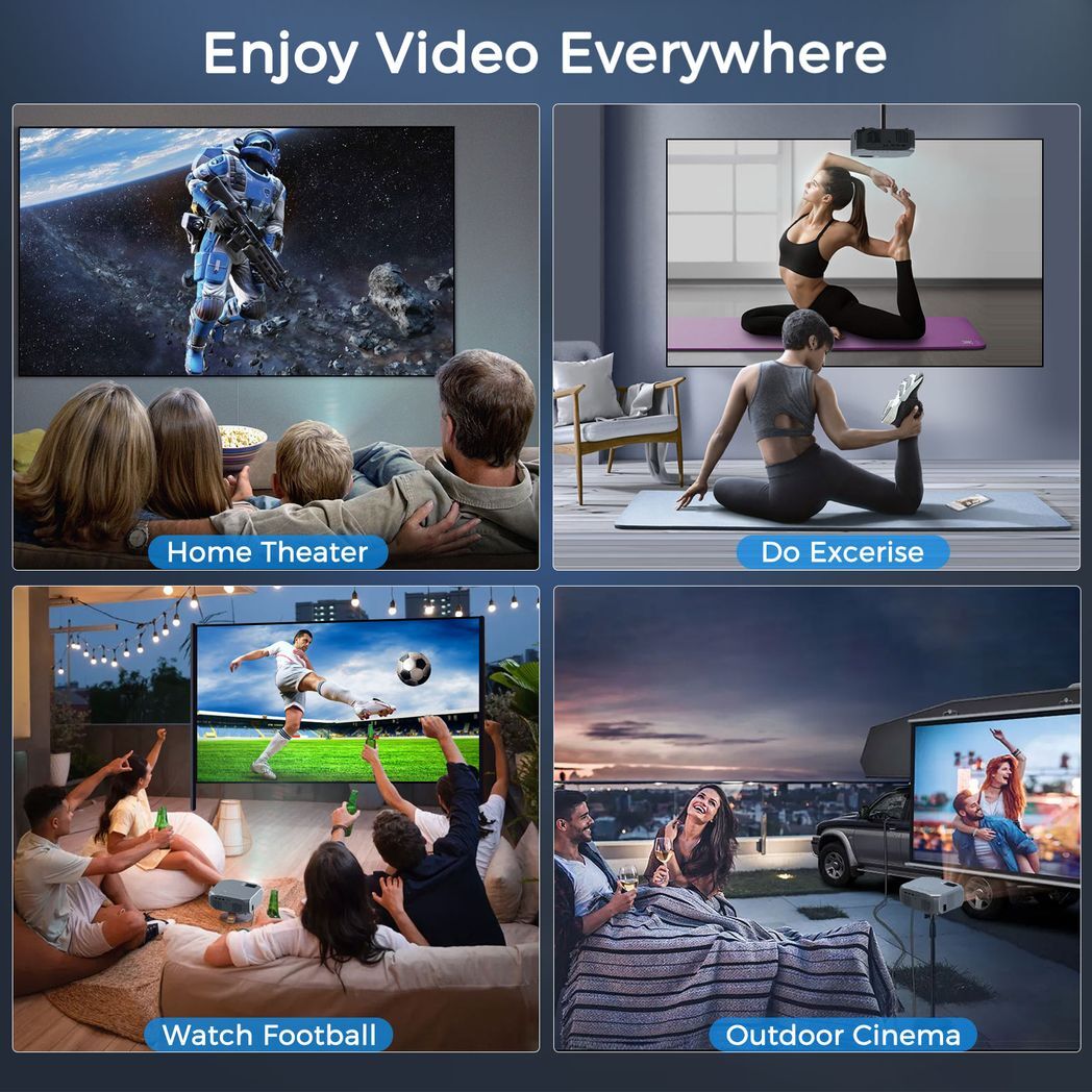 Projector with 5G WiFi and Bluetooth, 10000L Native 1080P Portable Outdoor Video Projector 4K Supported, Home Theater Movie Projector with Screen for Phone/PC/TV Stick/PS5(FBA???,?????)