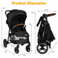 5-Point Harness Lightweight Infant Stroller with Foot Cover and Adjustable Backrest-Black - Color: Black
