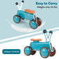 4 Wheels Baby Balance Bike without Pedal-Blue - Color: Blue