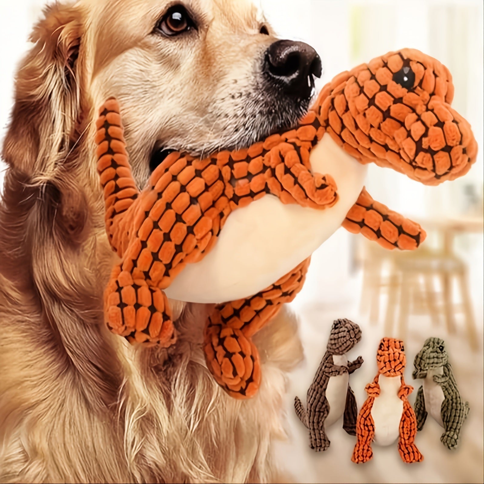 1 Random Color Stuffed Dinosaur Dog Sounding Toy; Dog Training Toy; dog chew toy