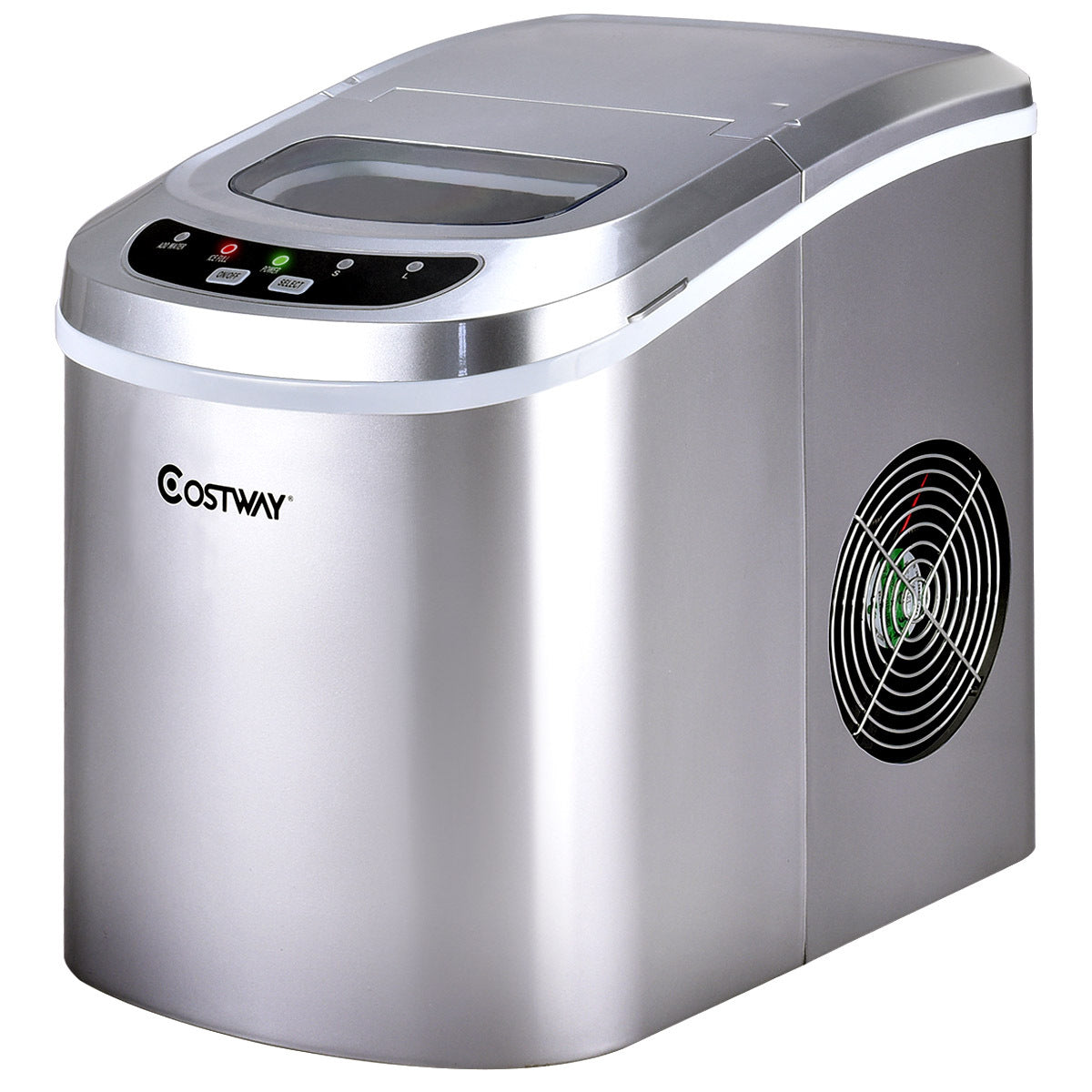 Mini Portable Compact Electric Ice Maker Machine-Silver - Color: Silver