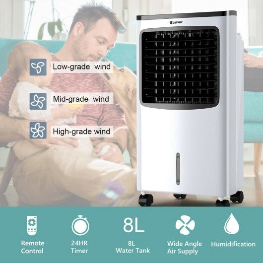 3-in-1 Portable Evaporative Air Conditioner Cooler with Remote Control for Home