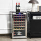 20 Inch Wine Refrigerator for 33 Bottles and Tempered Glass Door-Silver - Color: Silver