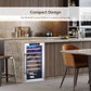 20 Inch Wine Refrigerator for 33 Bottles and Tempered Glass Door-Silver - Color: Silver