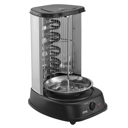 Shawarma Grill Machine, Vertical Chicken Shawarma Cooker Machine Countertop, Electric Stainless Steel Broiler Gyro Rotisserie Oven Doner Kebab Machine, for Home Restaurant Kitchen Parties