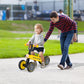 Baby Balance Bike with 4 Silent EVA Wheels and Limited Steering Wheels-Yellow