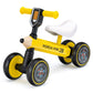 Baby Balance Bike with 4 Silent EVA Wheels and Limited Steering Wheels-Yellow