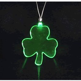 Large Green Shamrock LED Acrylic Necklace