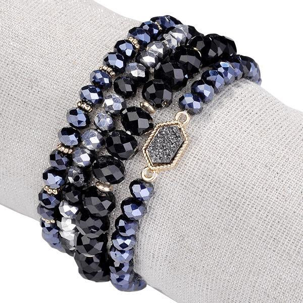 Size: Default Title,Color: BEAUTIFUL BLUE - Arm Candy Natural Stone And Glass Crystal Bracelets