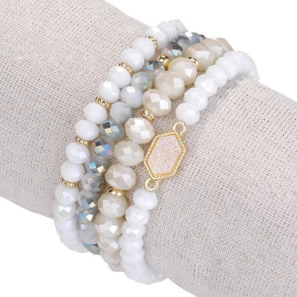 Size: Default Title,Color: SILVER SKY - Arm Candy Natural Stone And Glass Crystal Bracelets