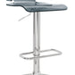 Gray And Silver Metal Swivel Low Back Adjustable Height Bar Chair