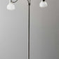 69" Nickel Three Light Tree Floor Lamp with White Bowl Shade