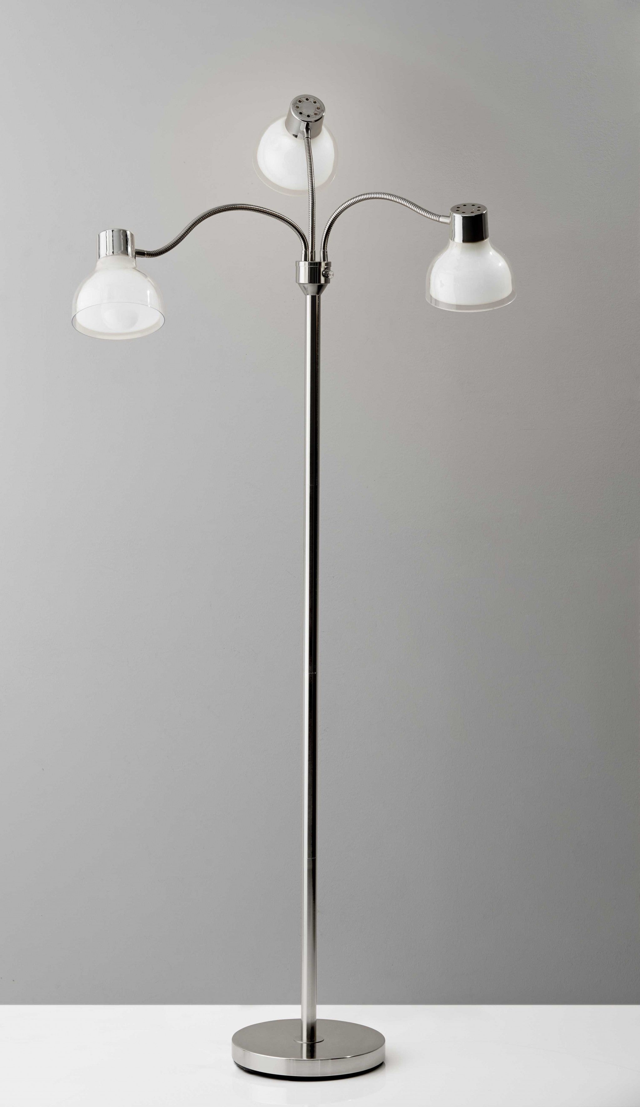 69" Three Light Tree Floor Lamp With Clear Bowl Shade
