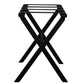 Hotel Black Finish Wood Folding Luggage Rack with Black Straps
