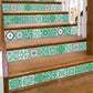 6" x 6" Green and White Mosaic Peel and Stick Removable Tiles