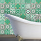 6" x 6" Green and White Mosaic Peel and Stick Removable Tiles