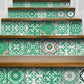 6" x 6" Green and White Mosaic Peel and Stick Removable Tiles