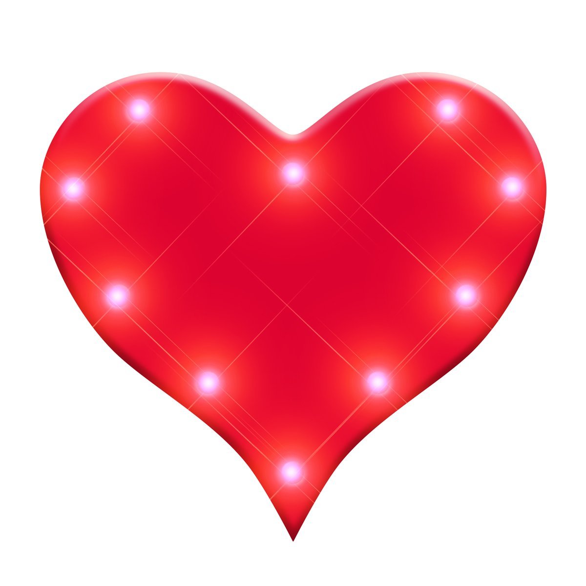 Red Heart Flashing Battery Operated Body Light Lapel Pins