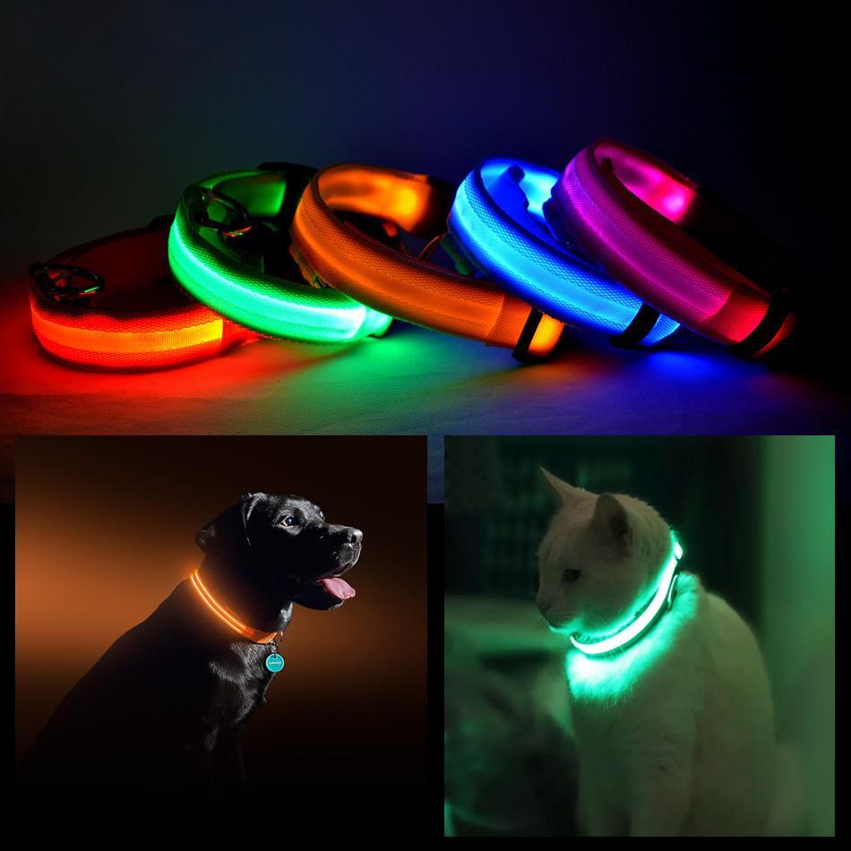 Color: BLUE,Size: SMALL - LED PET Safety Halo Style Collar