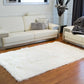 5' X 8' Off White Faux Fur Flokati Area Rug