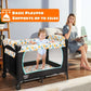 4-in-1 Convertible Portable Baby Playard with Changing Station-Blue - Color: Blue