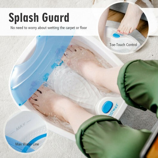 Foot Spa Bath with Bubble Massage-Blue - Color: Blue
