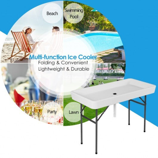 4 Feet Plastic Party Ice Folding Table with Matching Skirt