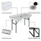 4 Feet Plastic Party Ice Folding Table with Matching Skirt