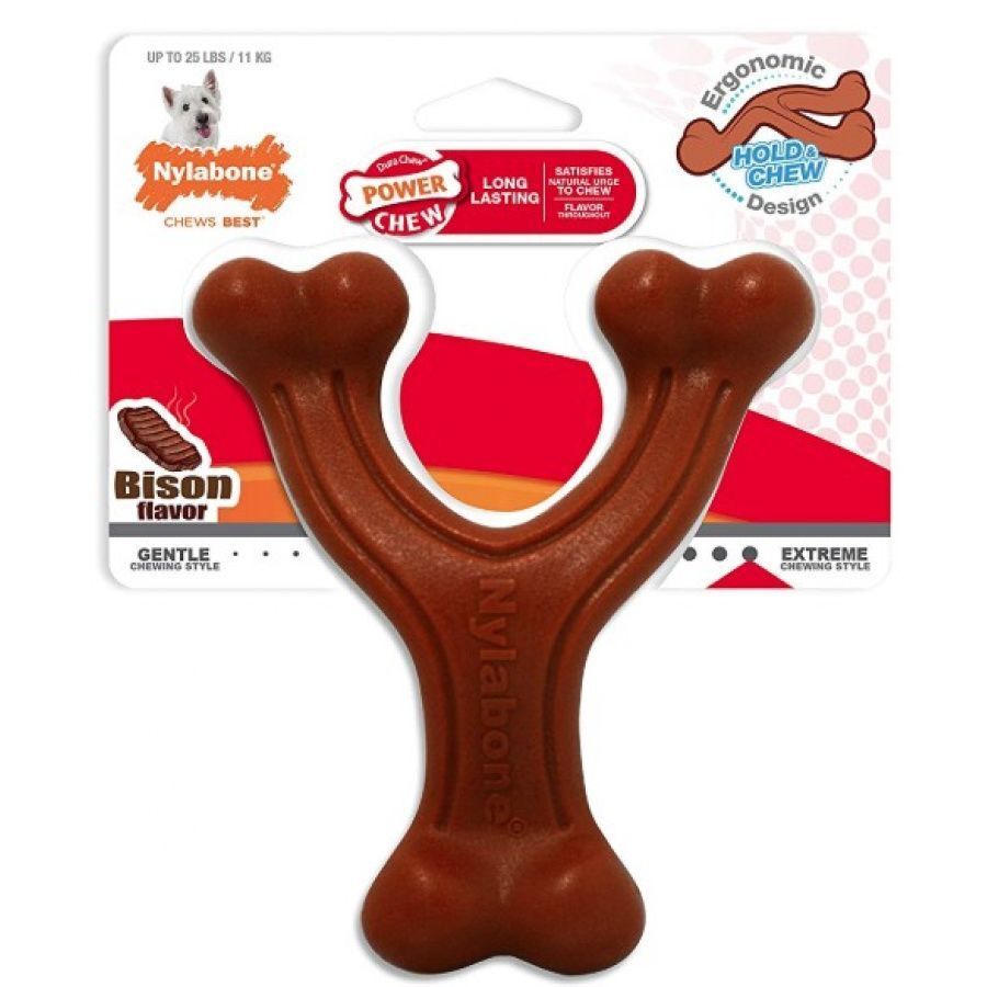 Nylabone Power Chew Wishbone Dog Chew Toy Bison Flavor Regular - 1 count