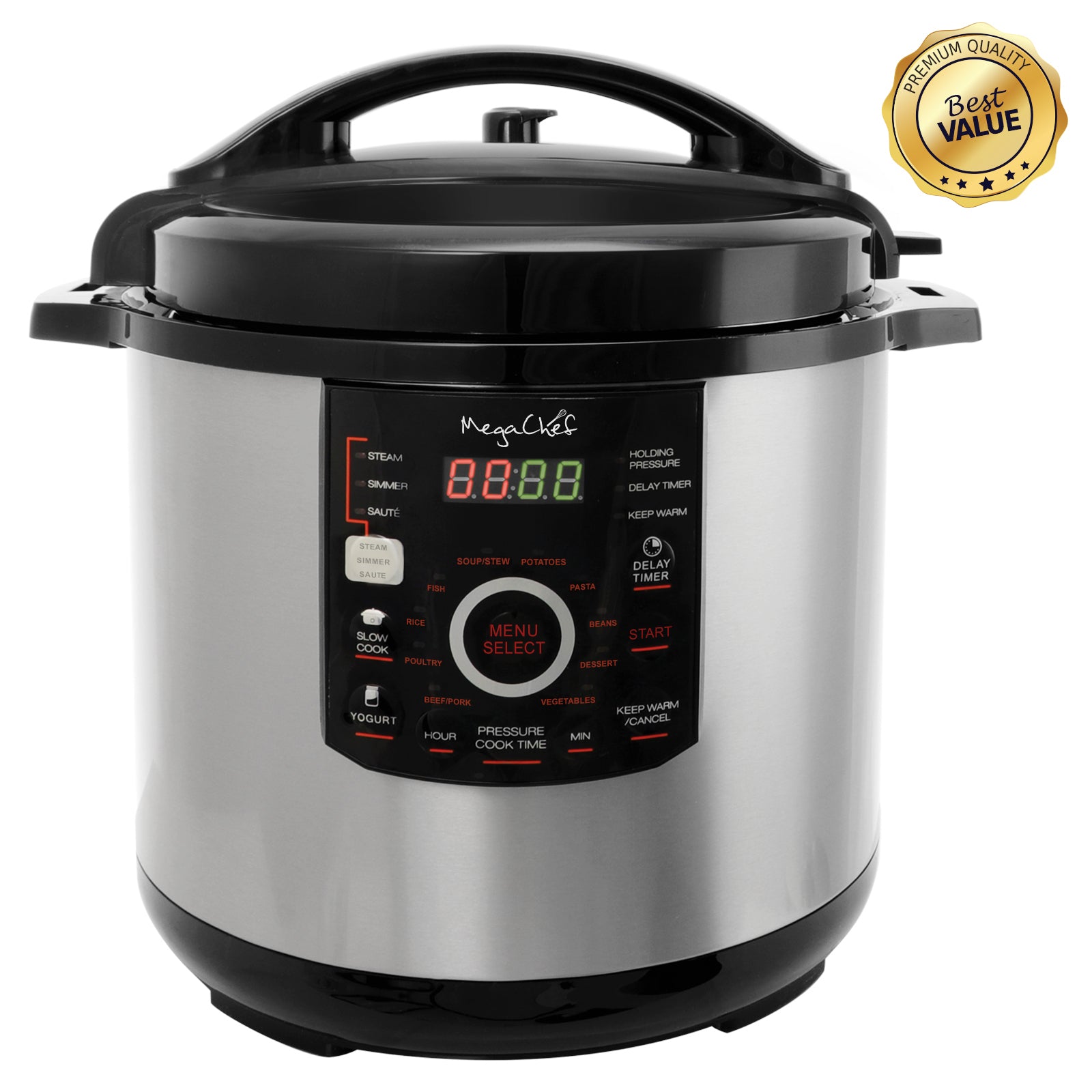 Megachef 12 Quart Steel Digital Pressure Cooker