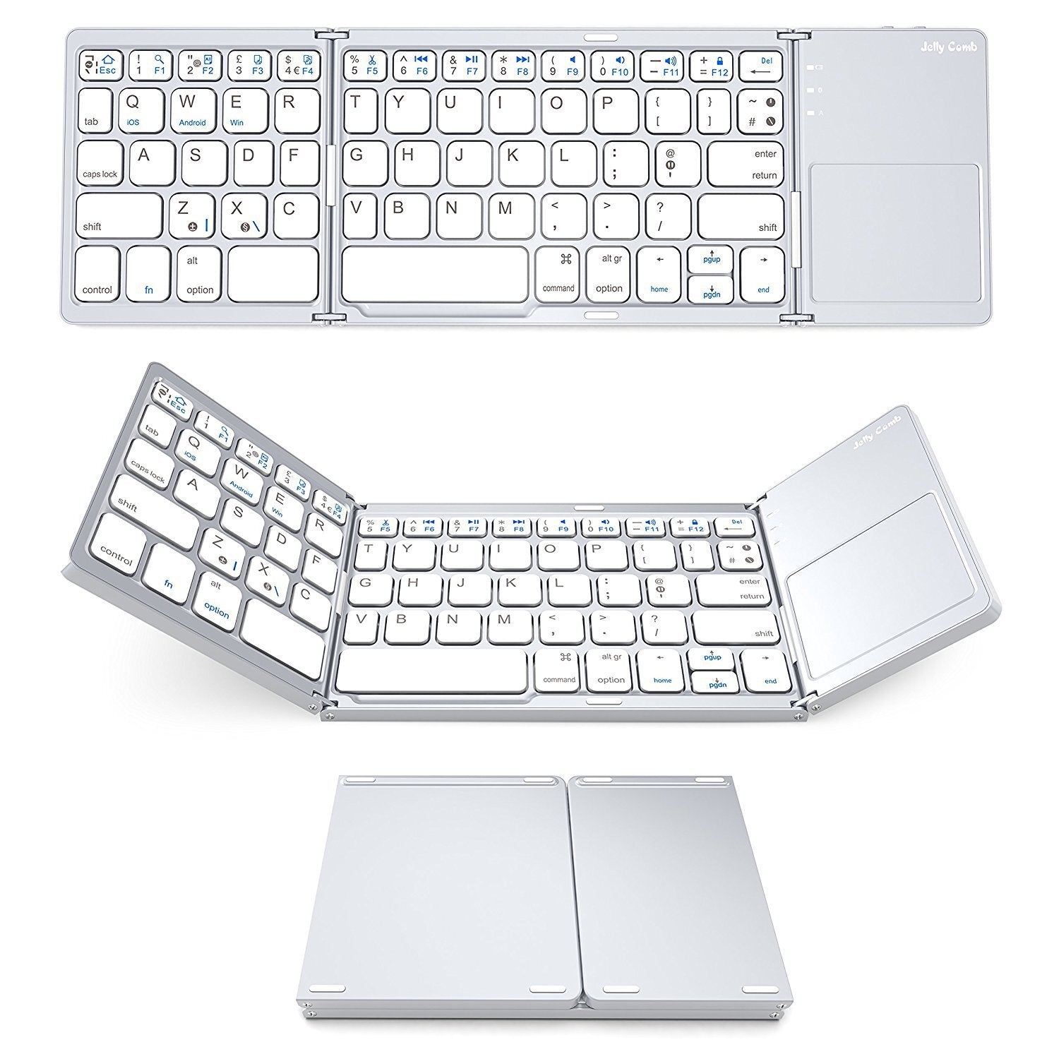 3-Fold- Keyboard Ultra Thin Light ABS Mini Wireless Bluetooth Keyboard