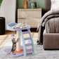 19 Inch Mohair Plush Cat Tree with Ladder and Jingling Ball-Purple - Color: Purple
