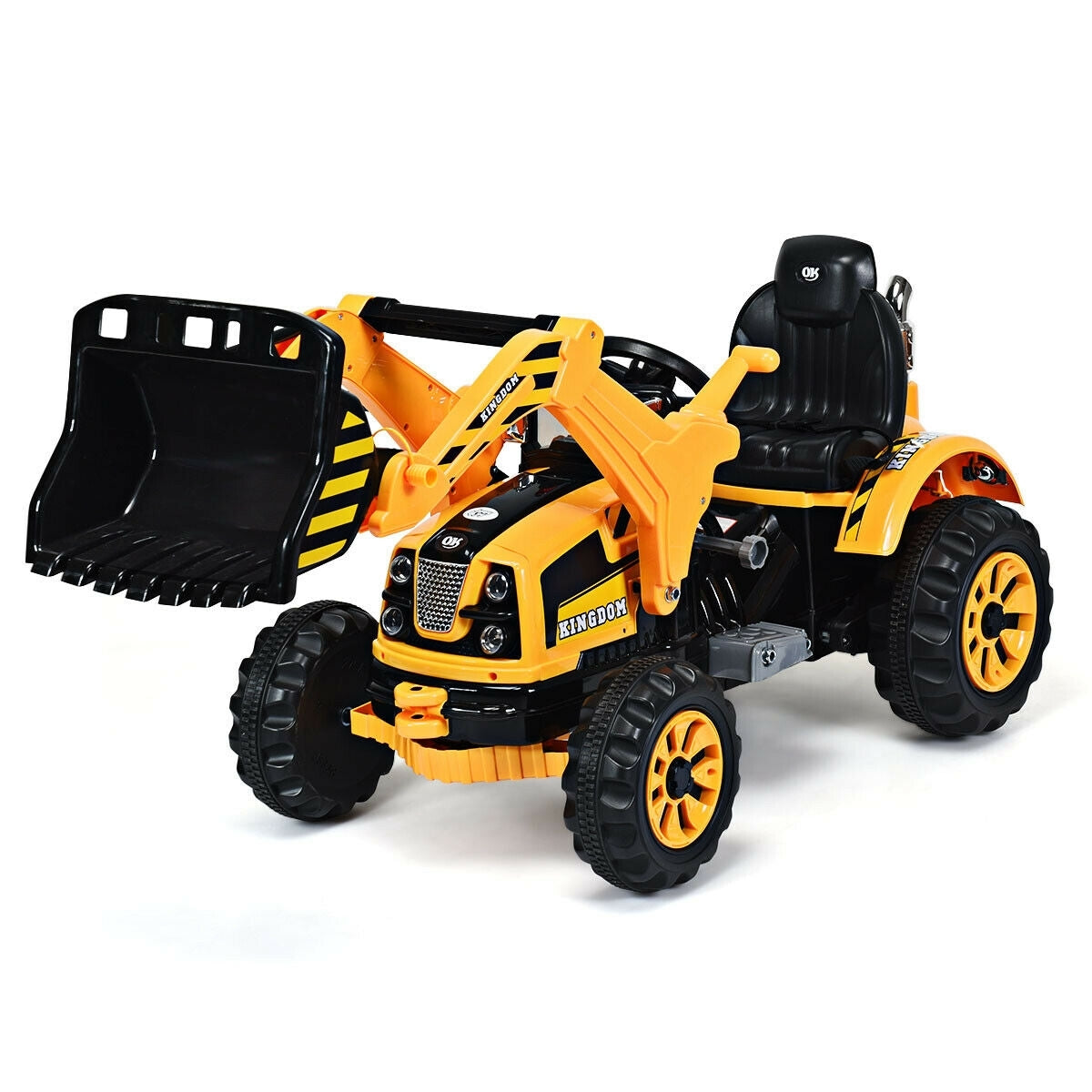 12 V Battery Powered Kids Ride on Dumper Truck-Yellow. - Color: Yellow